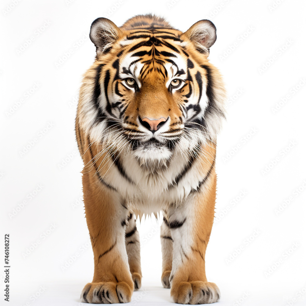 Fototapeta premium photo tiger on a white background сreated with Generative Ai