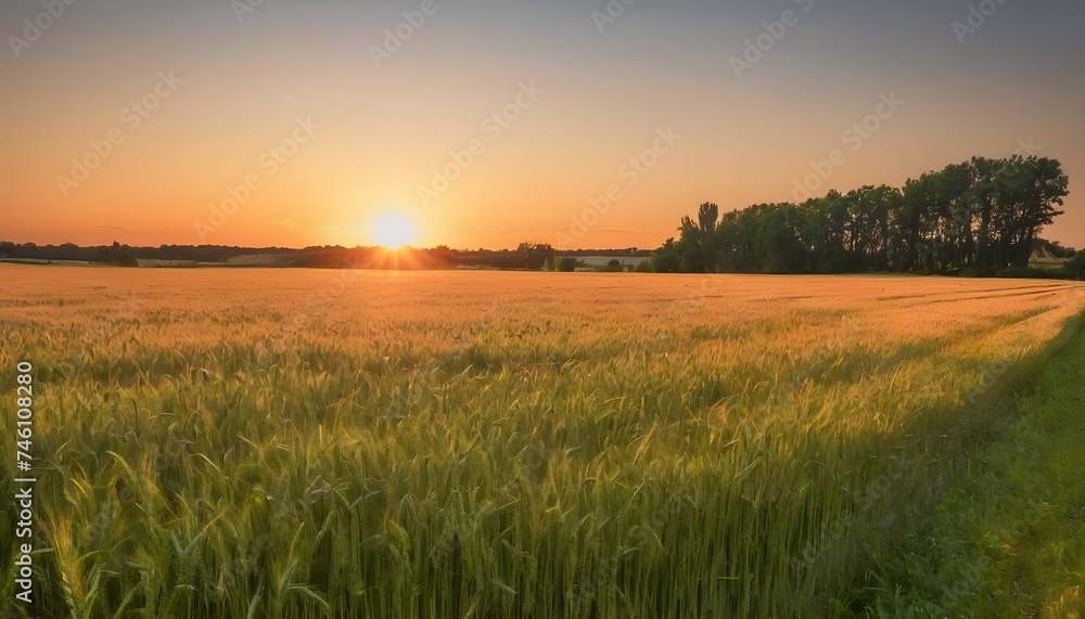 Sunset on a wheat field