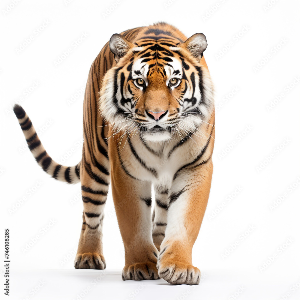 photo tiger on a white background сreated with Generative Ai