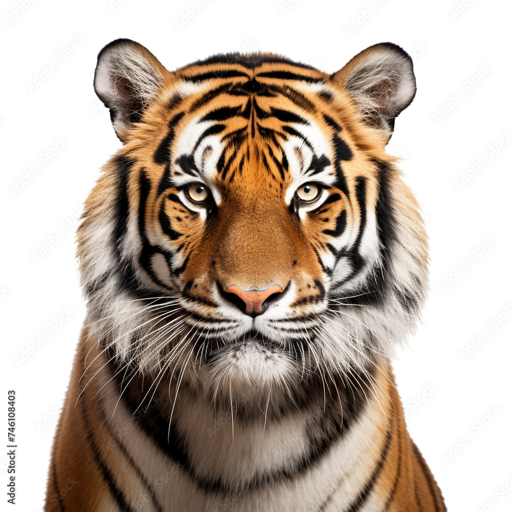 Fototapeta premium photo tiger on a white background сreated with Generative Ai