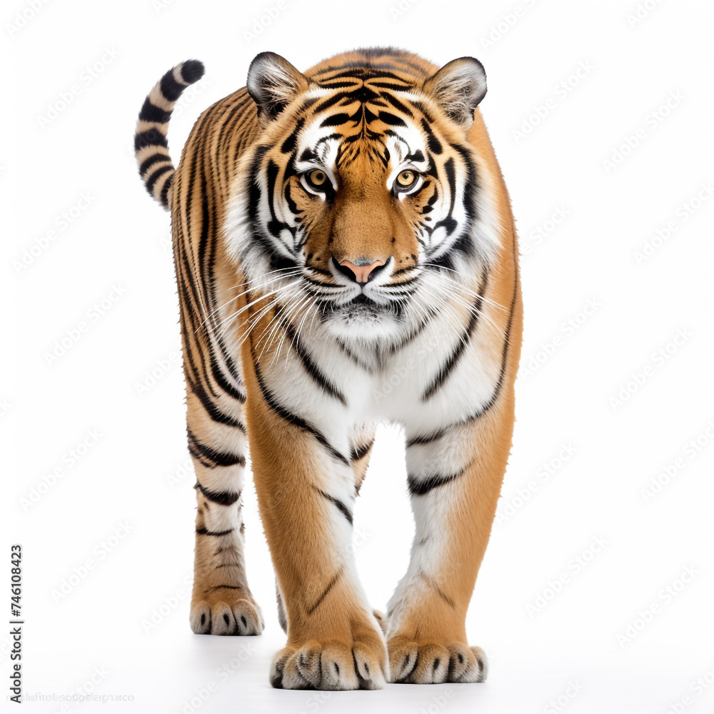 Obraz premium photo tiger on a white background сreated with Generative Ai