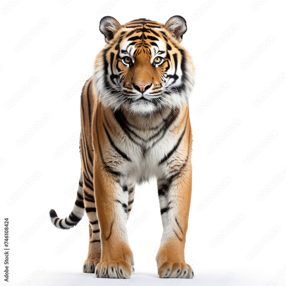 Obraz premium photo tiger on a white background сreated with Generative Ai