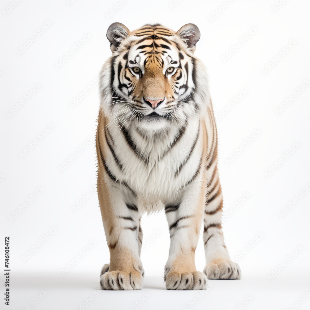 photo tiger on a white background сreated with Generative Ai