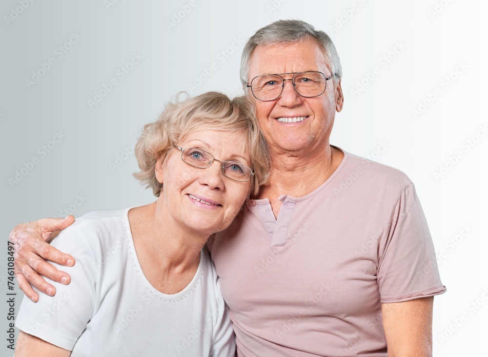 Portrait of loving happy senior couple Portrait of loving happy senior couple