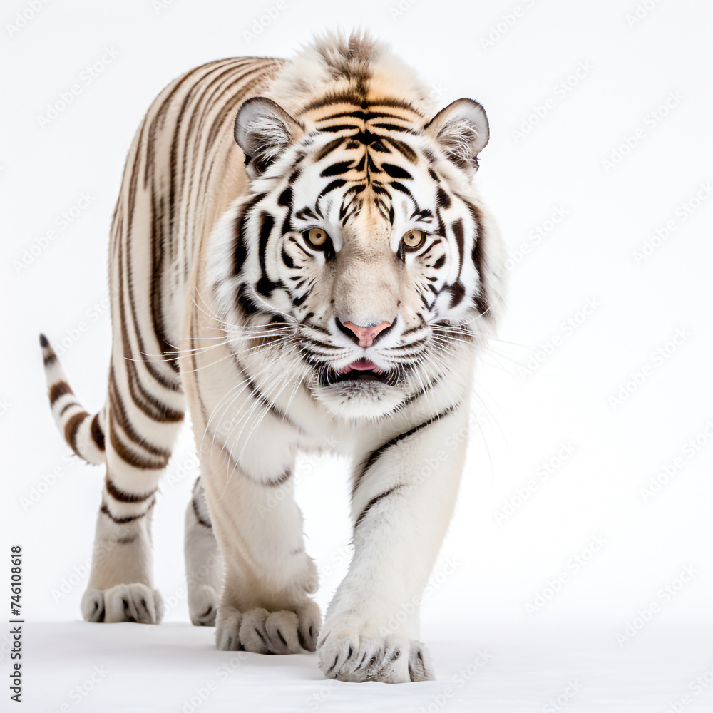 Fototapeta premium photo tiger on a white background сreated with Generative Ai