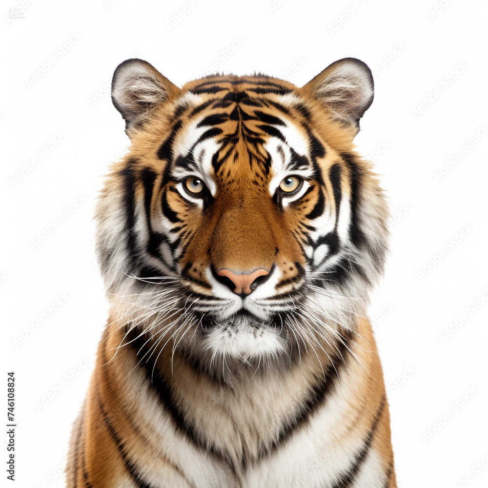 Obraz premium photo tiger on a white background сreated with Generative Ai