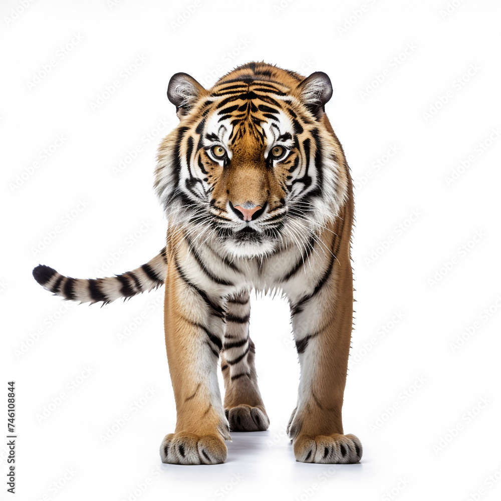 Fototapeta premium photo tiger on a white background сreated with Generative Ai