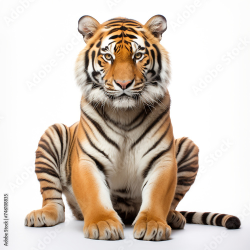 photo tiger on a white background   reated with Generative Ai