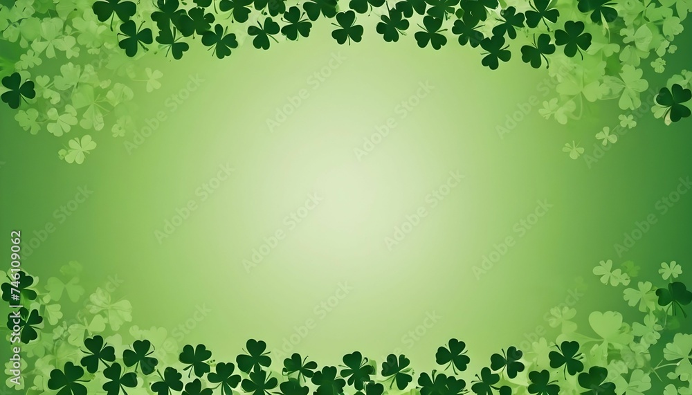 St. Patrick's Day with four and three-leaf clovers banner for website created with generative ai St. Patrick's Day with four and three-leaf clovers banner for website created with generative ai