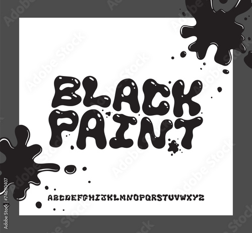 Vector Hand Drawn Alphabet. Trendy Liquid and Groovy Letters. Decorative Artistic Font. Y2K Letters Style.	