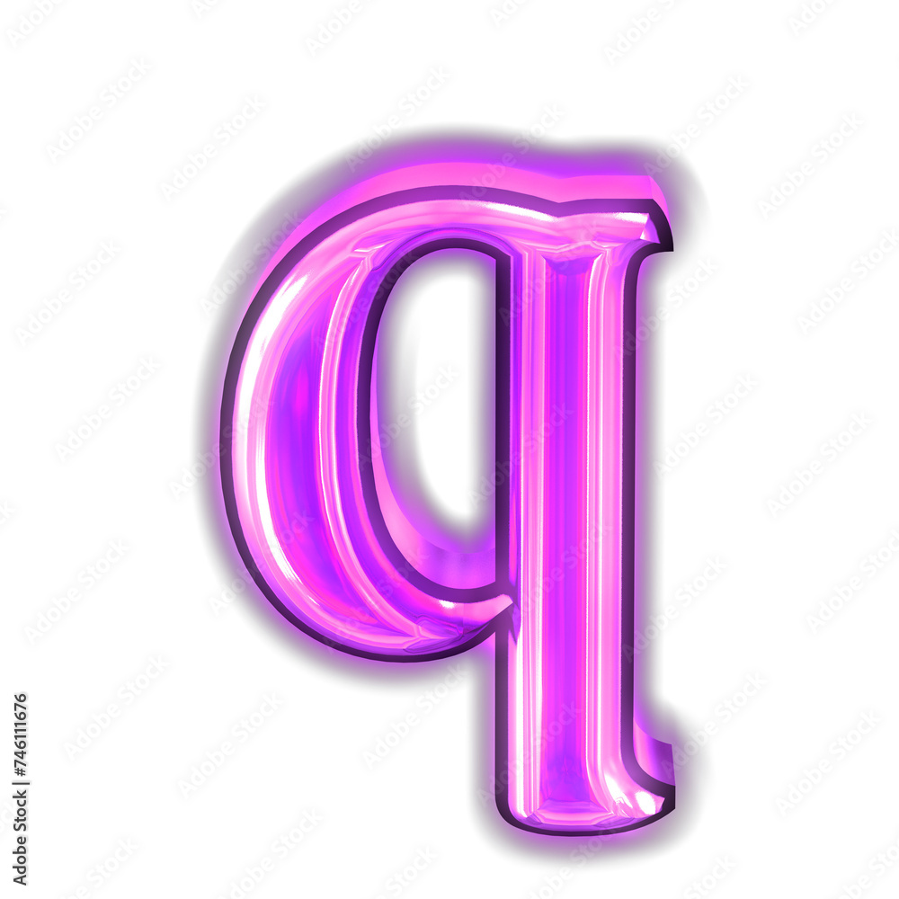 Glowing purple symbol. letter q Glowing purple symbol. letter q