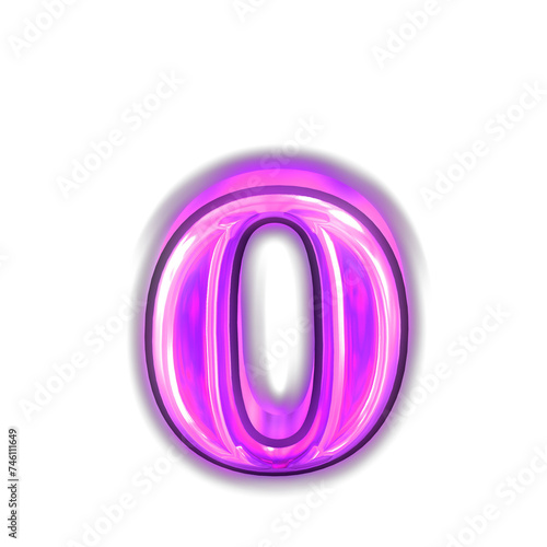 Glowing purple symbol. letter o