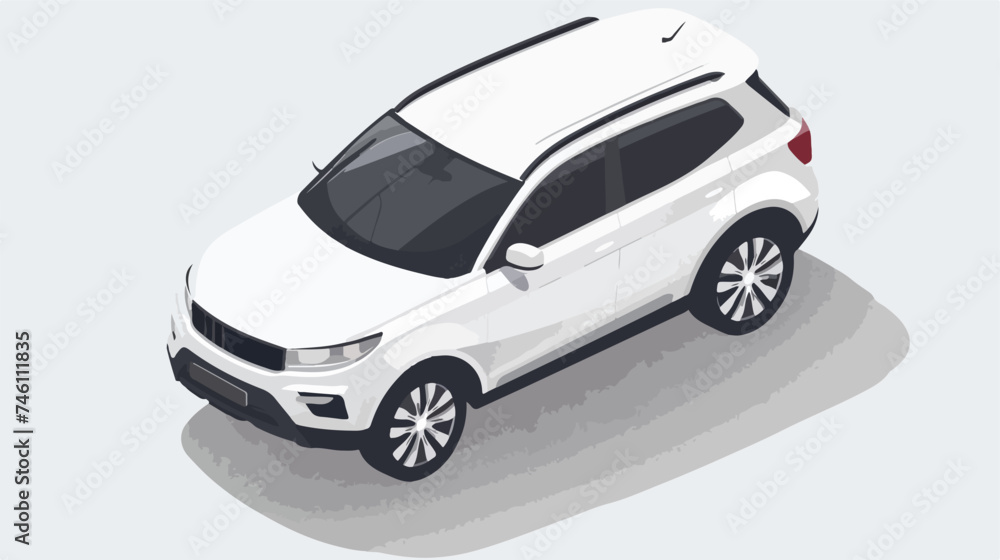 Realistic Vector Isolated White Car Sport SUV 