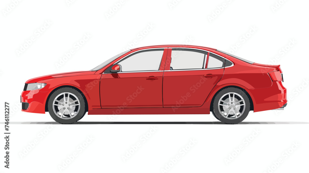 Red Vector Realistic 3D Car Isolated with gradients
