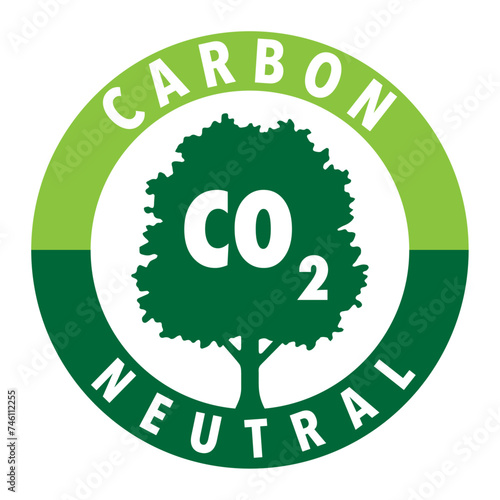 Carbon neutral sticker, label or sign for products