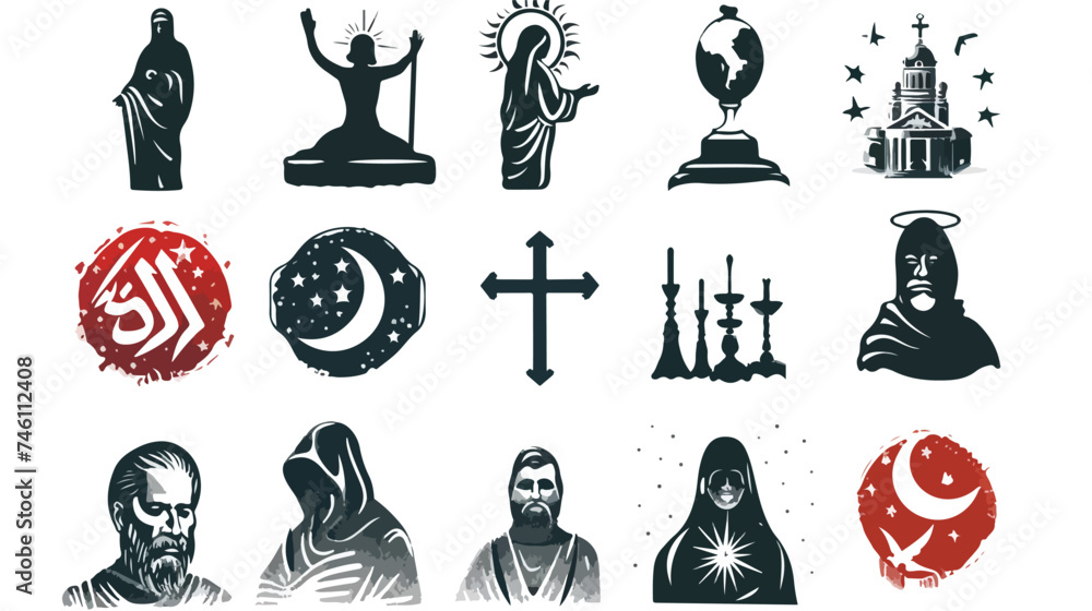 Religion design over white background vector illustration - obrazy, fototapety, plakaty 