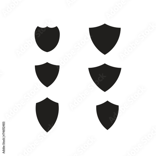shield logo security icon simple abstract black business symbol of protection safe secure guard vector design element