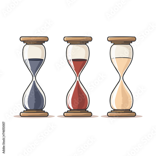 Hourglass | Minimalist and Simple set of 3 Line White background - Vector illustration