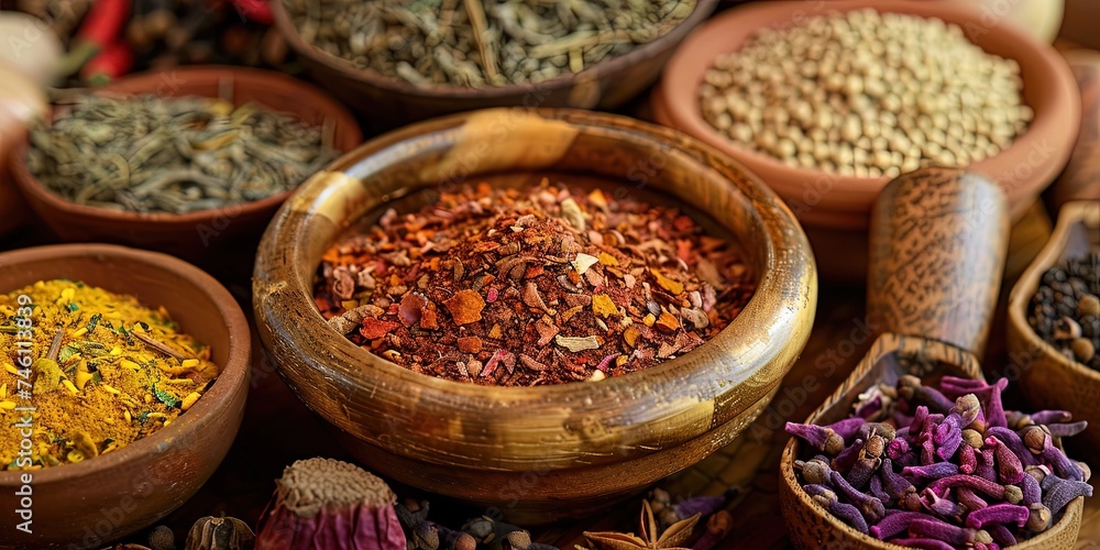 Fototapeta premium spices in a bowls