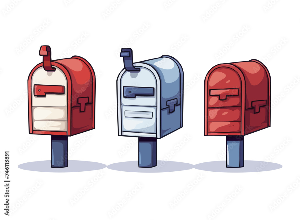 Mailbox | Minimalist and Simple set of 3 Line White background - Vector illustration Mailbox | Minimalist and Simple set of 3 Line White background - Vector illustration
