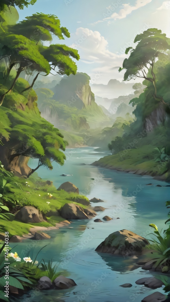 Fototapeta premium river in the forest