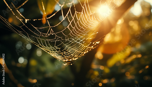 spider web in sunlight.  © Juli Puli