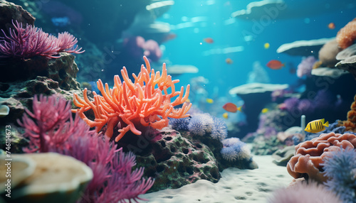 sea       corals underwater. underwater life of fish.