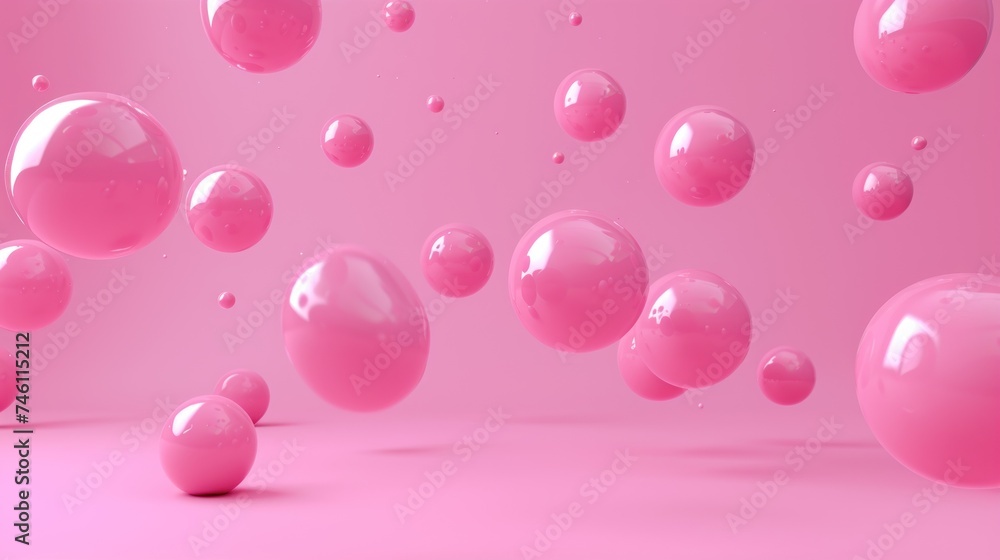 a bunch of pink bubbles floating in the air on a pink background with a light pink back ground and a light pink back ground.
