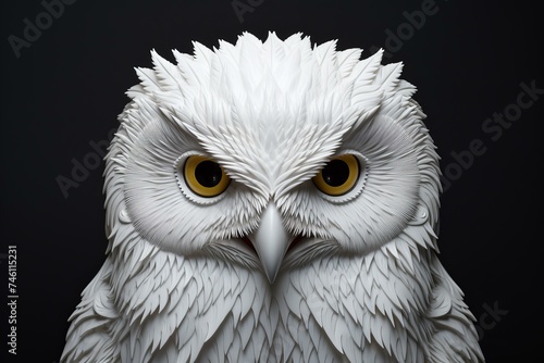 Frigid Polar owl winter. Animal bird. Generate Ai photo