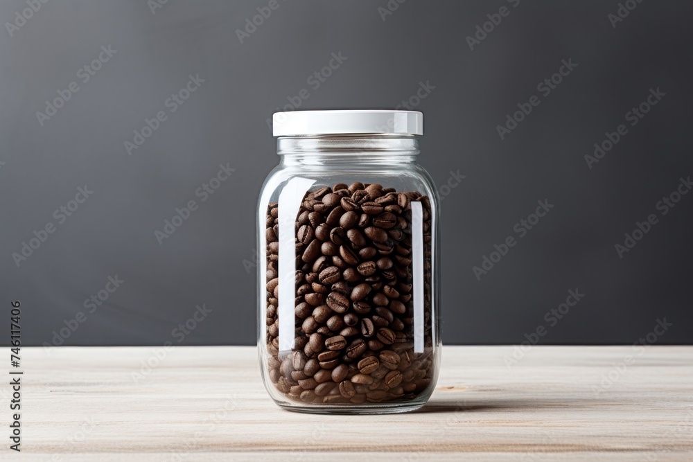 Jar filled with coffee beans Jar filled with coffee beans