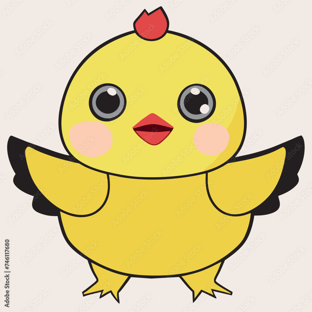 chicken, vector illustration kawaii