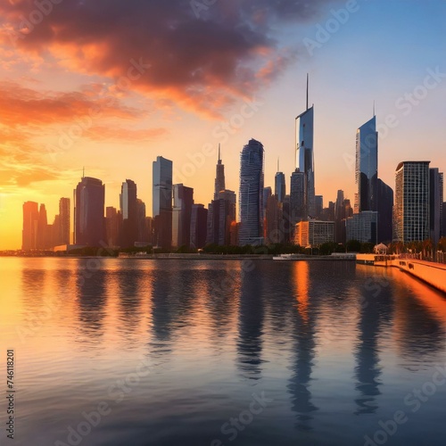 City scape image during sunset