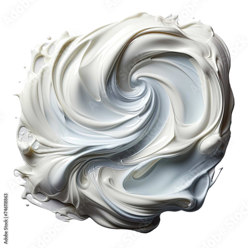 Cute white whipped cream on white background, .png  © AlimMahmud