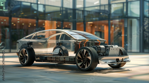 Transparent Electric Car Concept with Visible Powertrain © JLabrador