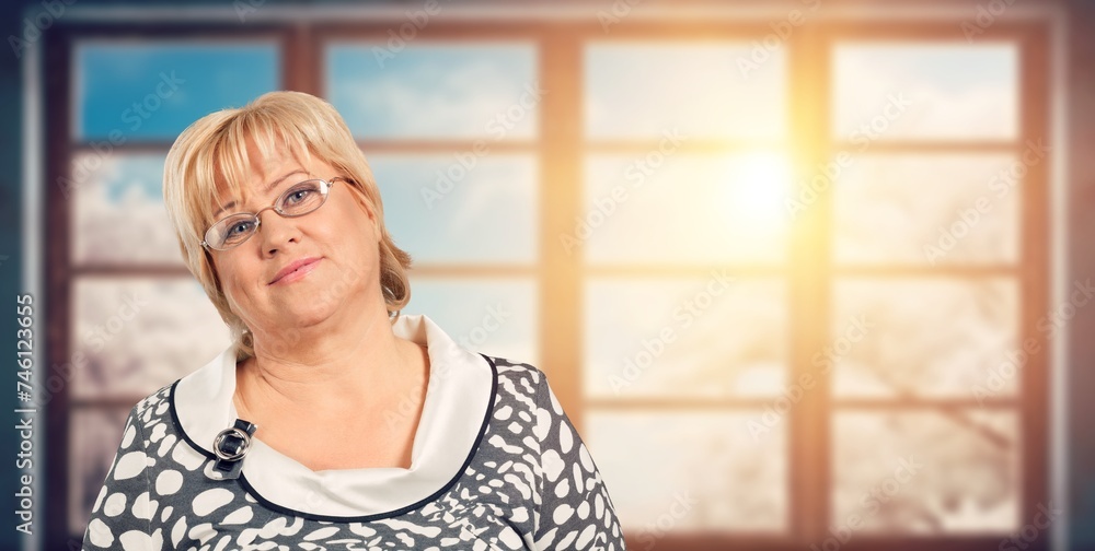 Old happy beautiful mature woman portrait. Old happy beautiful mature woman portrait.
