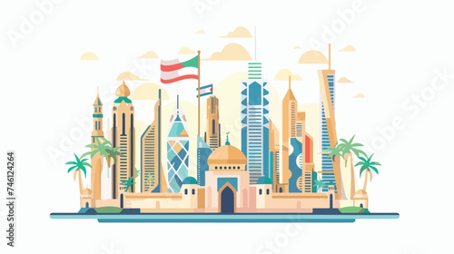 United arab emirates national day isolated on white