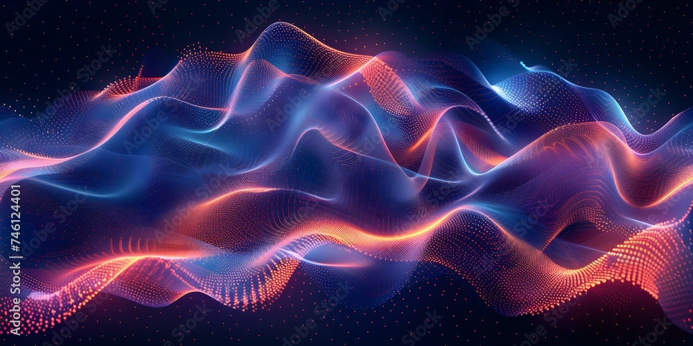 An abstract background of connected lines dots and wave flow digits seamless background. Concept Digital Art, Abstract Background, Connection Design, Seamless Pattern, Tech Illustration An abstract background of connected lines dots and wave flow digits seamless background. Concept Digital Art, Abstract Background, Connection Design, Seamless Pattern, Tech Illustration