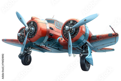 A 3D animated cartoon render of a retro-inspired surveillance plane in action.