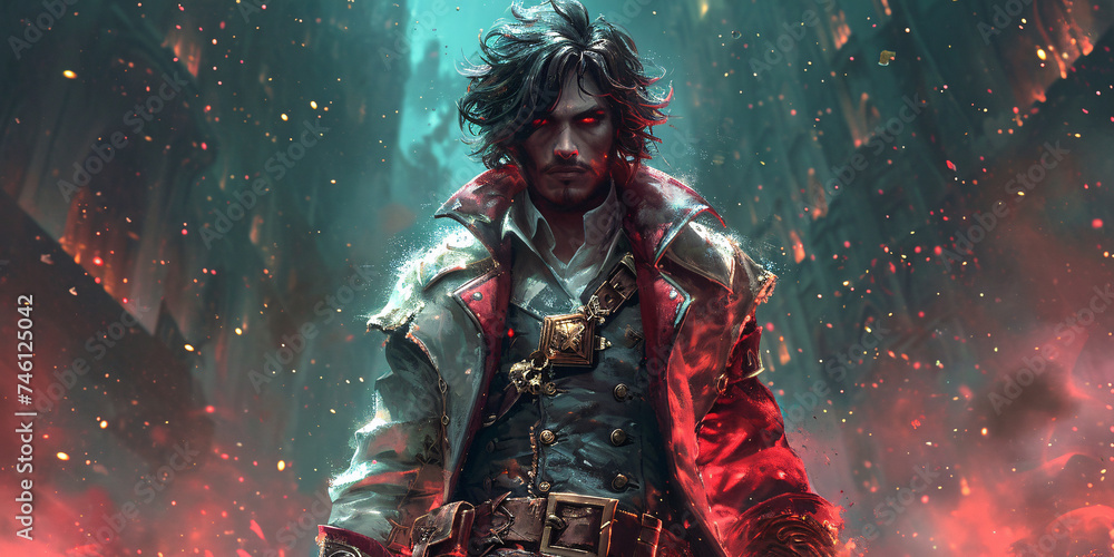 Fototapeta premium portrait of a person with a sword