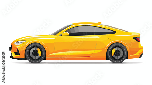Vector realistic Isolated Yellow Car With Gradients © Quintessa