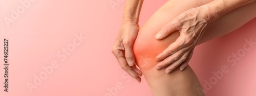 Joint pain or knee pain. Health issues and medical concept. Healthcare for elderly people. Pain in joints.