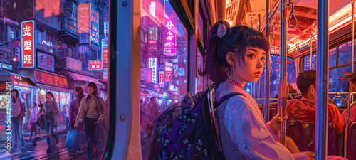 girl in tokyo anime style