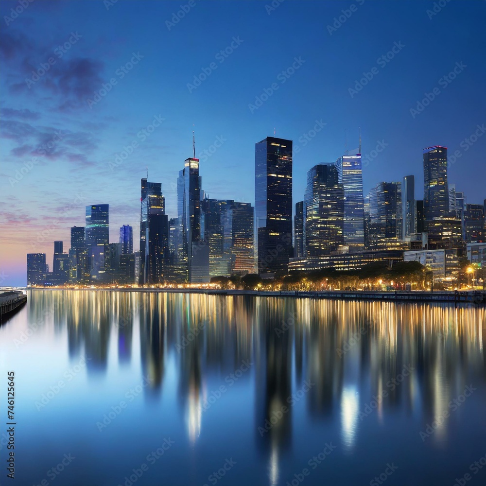 Fototapeta premium CityScape At sunset 