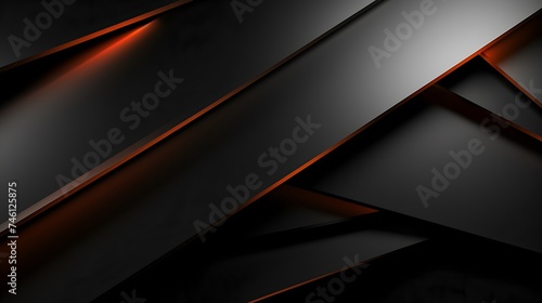wallpaper; minimalistic background design; reflecting diagonals and futuristic triangular shapes of black color; red LED lights