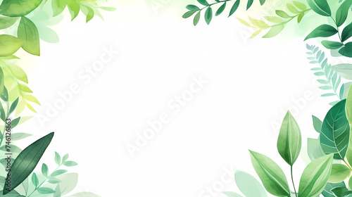 Hand painted light leaves decorative background