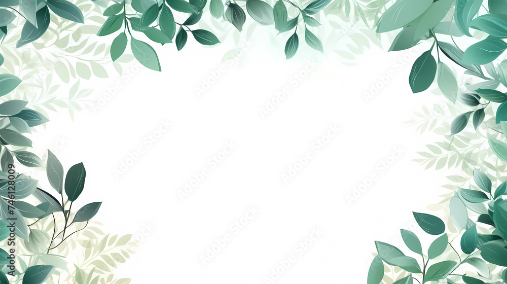 Green leaves in watercolor background Green leaves in watercolor background