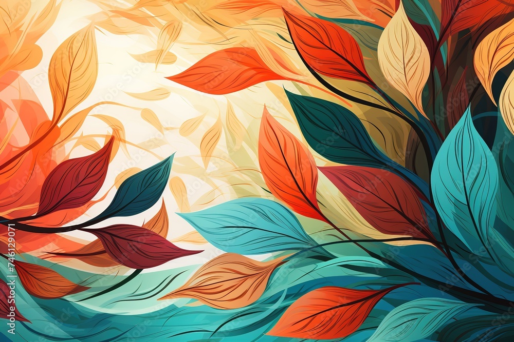 Abstraction, floral background. stylized leaves Abstraction, floral background. stylized leaves