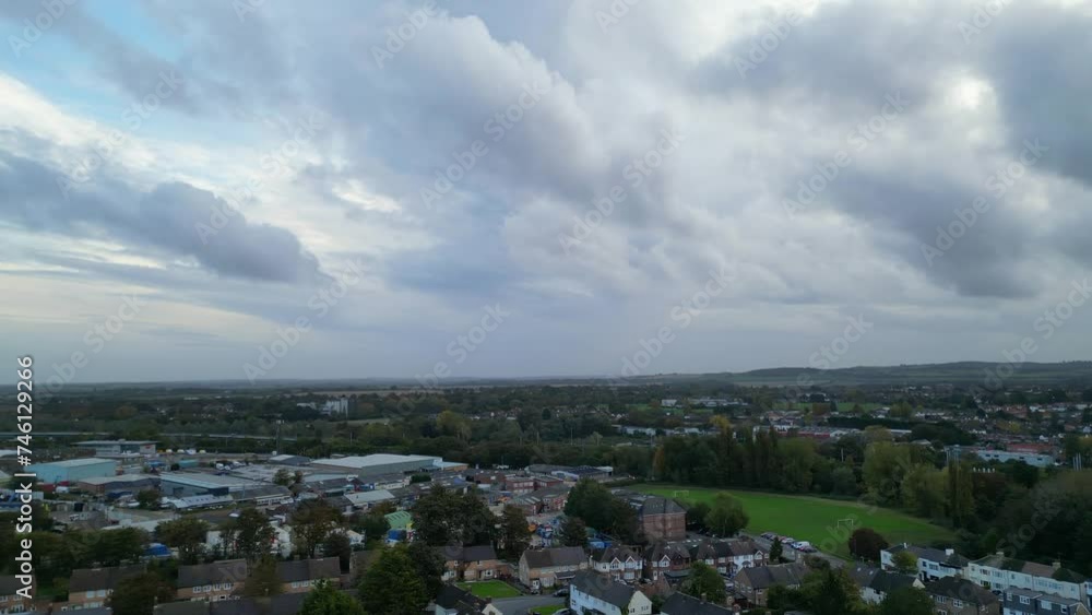 Aerial View of Central Hitchin City of England Aerial View of Central Hitchin City of England