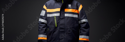 HH Workwear: Industrial Strength Navy Jacket with Neon Detailing