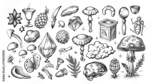 A vector illustration featuring hand-drawn elements in a sketch style